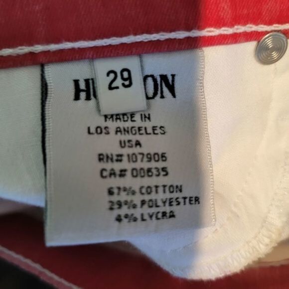 New Hudson Krista Super Skinny crop pants British flag print red blue white - Picture 9 of 10